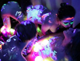 Glowpaints just took kinky girl group sex to another level!